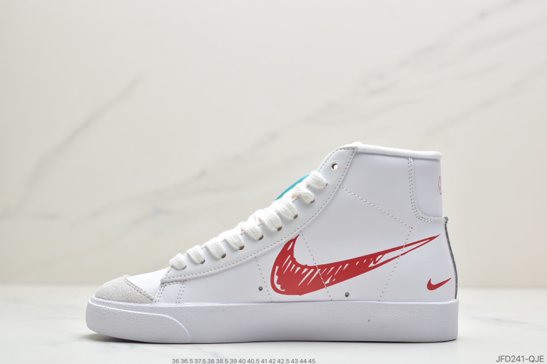 170 公司级耐克 Nike Blazer Mid VNTG ‘77 开拓者 “涂鸦 黑勾”复古经典中帮百搭休闲运动板鞋 CW7580-200