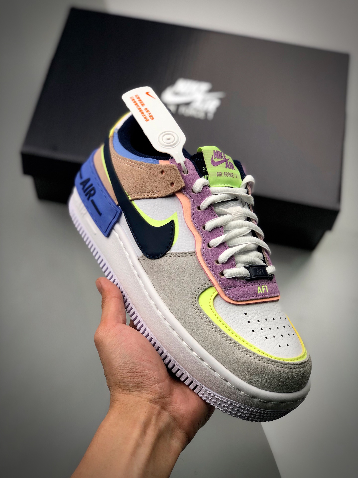 Special offer👋👋 Air Force 1 Shadow spliced, lightweight elevated low-top versatile skate shoes macaron, new feminine …