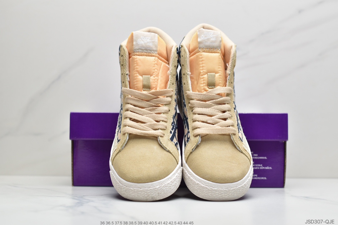 200 公司级耐克Nike SB Zoom Blazer Mid Prm经典开拓木屑纹中帮百搭休闲运动板鞋CT0715-300