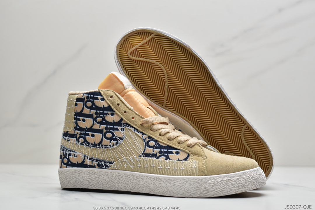 200 公司级耐克Nike SB Zoom Blazer Mid Prm经典开拓木屑纹中帮百搭休闲运动板鞋CT0715-300