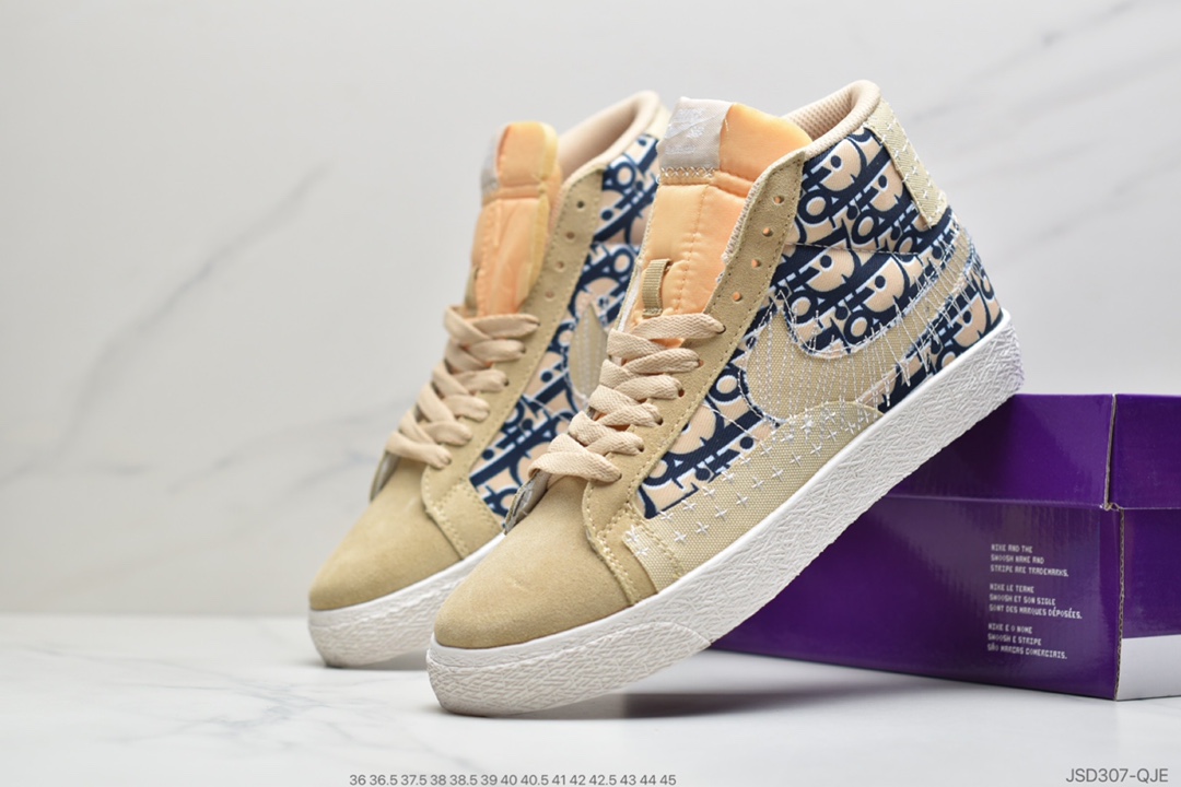 200 公司级耐克Nike SB Zoom Blazer Mid Prm经典开拓木屑纹中帮百搭休闲运动板鞋CT0715-300