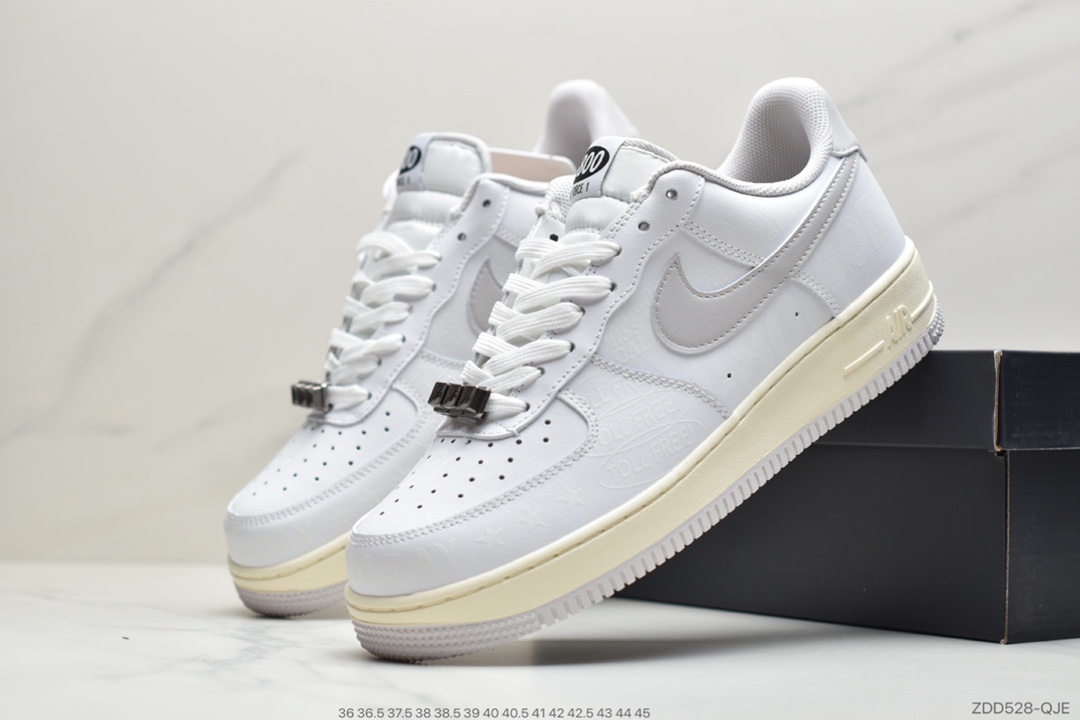 220 公司级耐克Nike Air Force 1 '07  ”Toll Free” “白字母印花” CJ1631-100