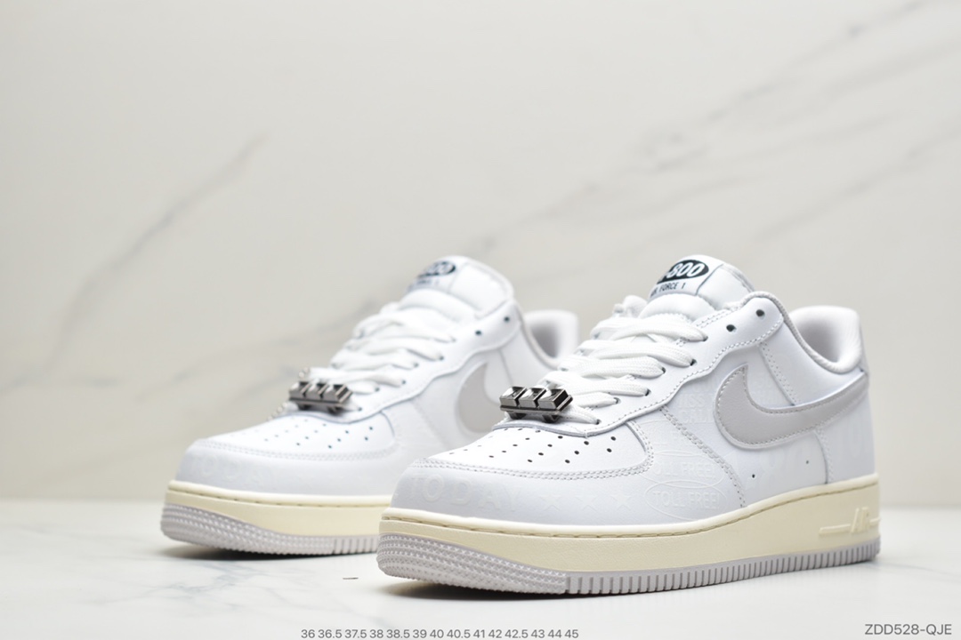 220 公司级耐克Nike Air Force 1 '07  ”Toll Free” “白字母印花” CJ1631-100