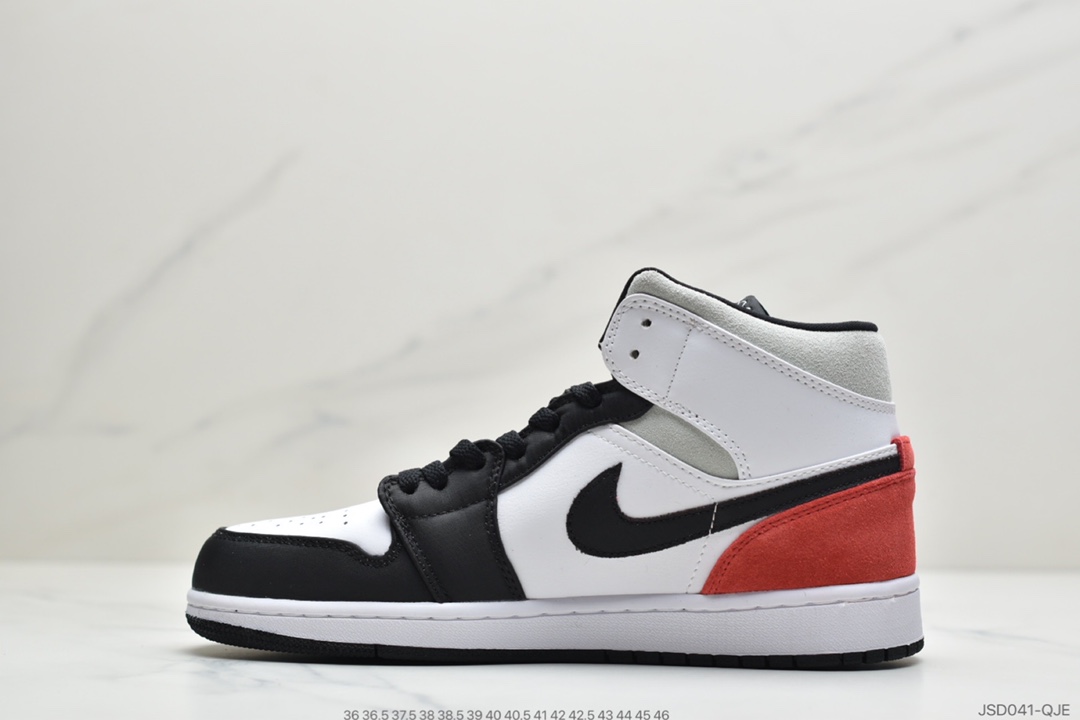 200 公司级Air Jordan 1 Mid SE 黑白红尾 852542-100