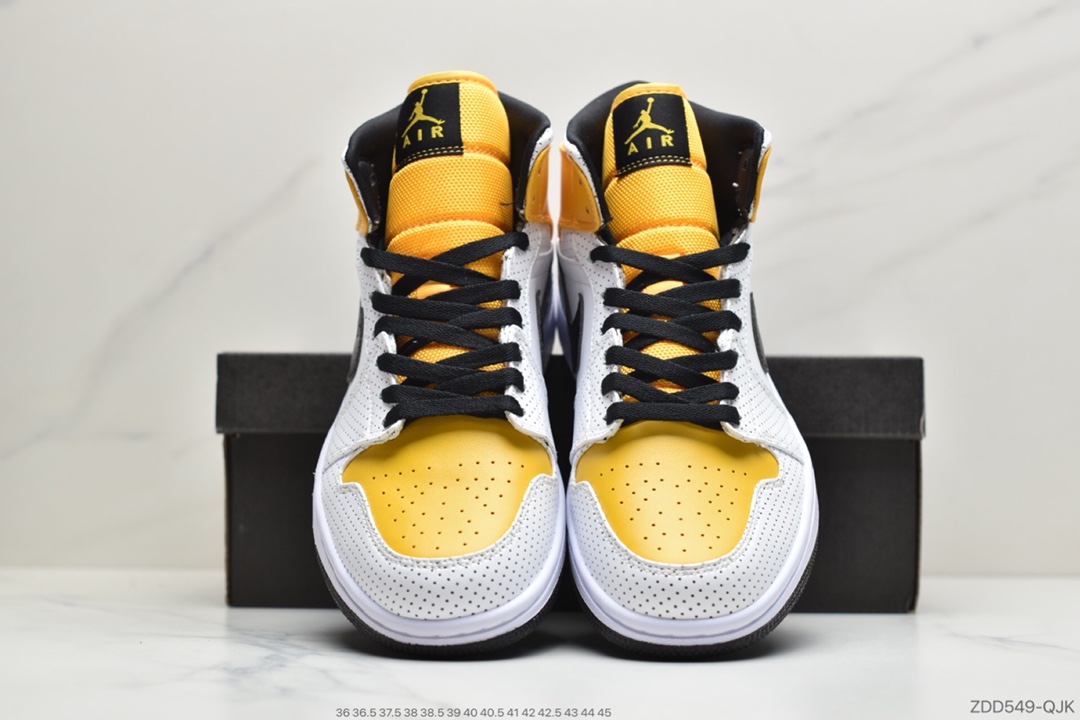 220 公司级乔丹Air Jordan 1 Mid 黑白橘AJ1 乔1 中帮百搭休闲运动板鞋BQ6472-107