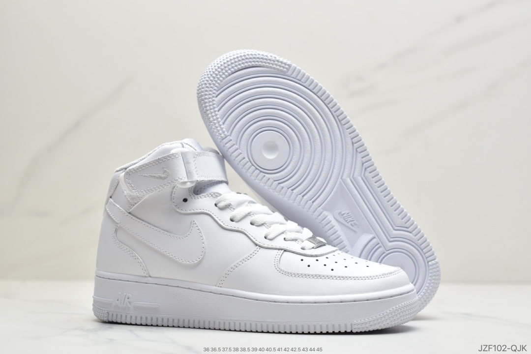 145 Nike Air Force 1 Mid '07 GS”White/White”空军一号中帮经典百搭休闲运动板鞋“纯白”314195-113