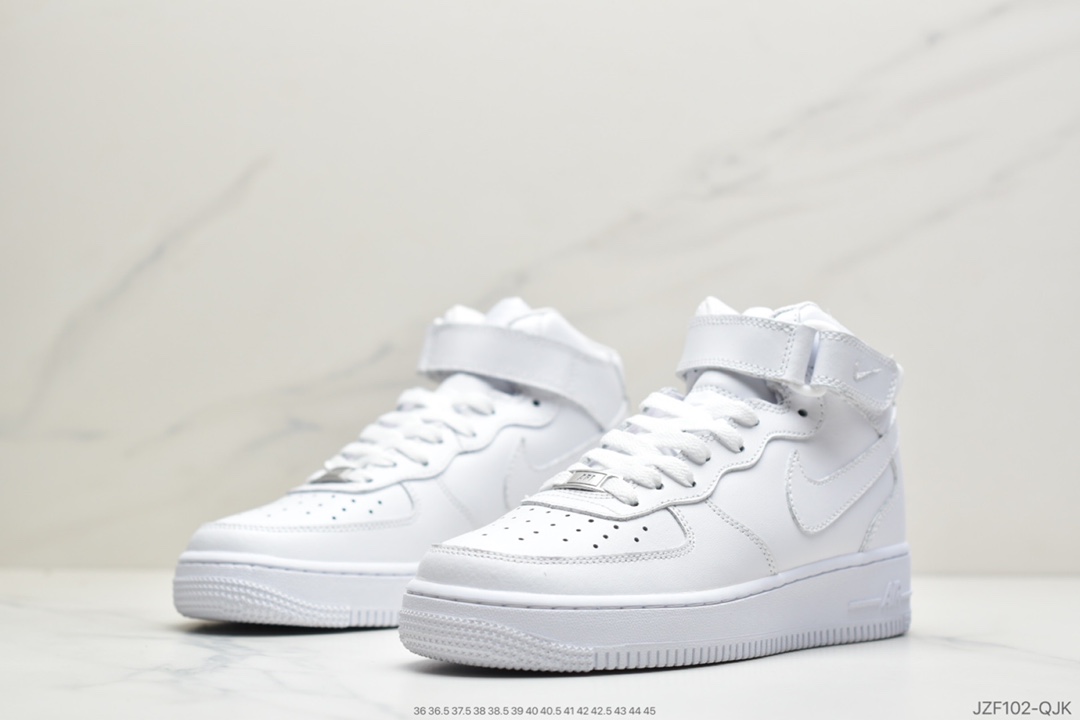 145 Nike Air Force 1 Mid '07 GS”White/White”空军一号中帮经典百搭休闲运动板鞋“纯白”314195-113