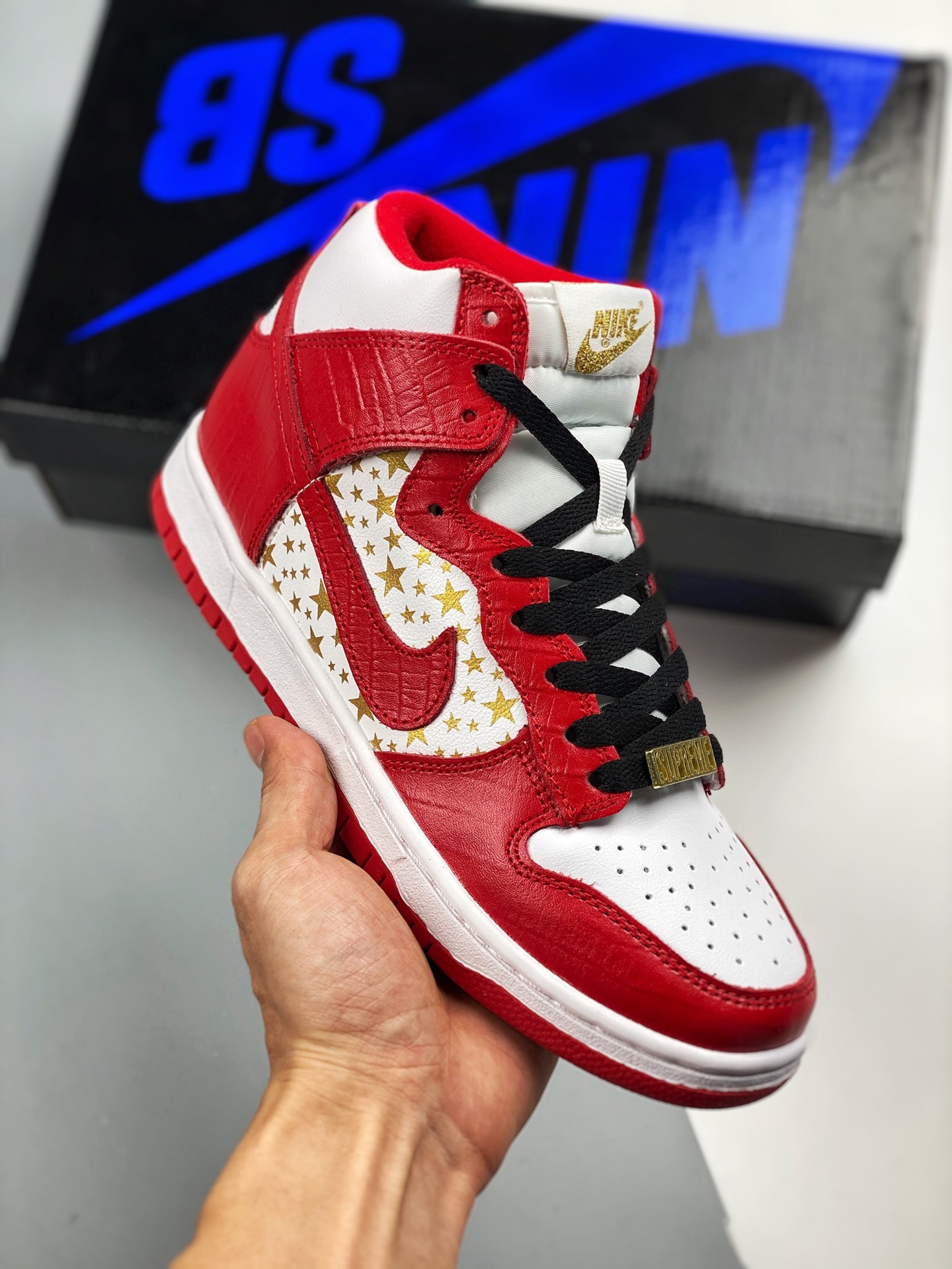 Nike SB Dunk High «Team Crimson» rojo/blanco de los Cavaliers, zapatillas de skate casual de caña alta, número de artíc…