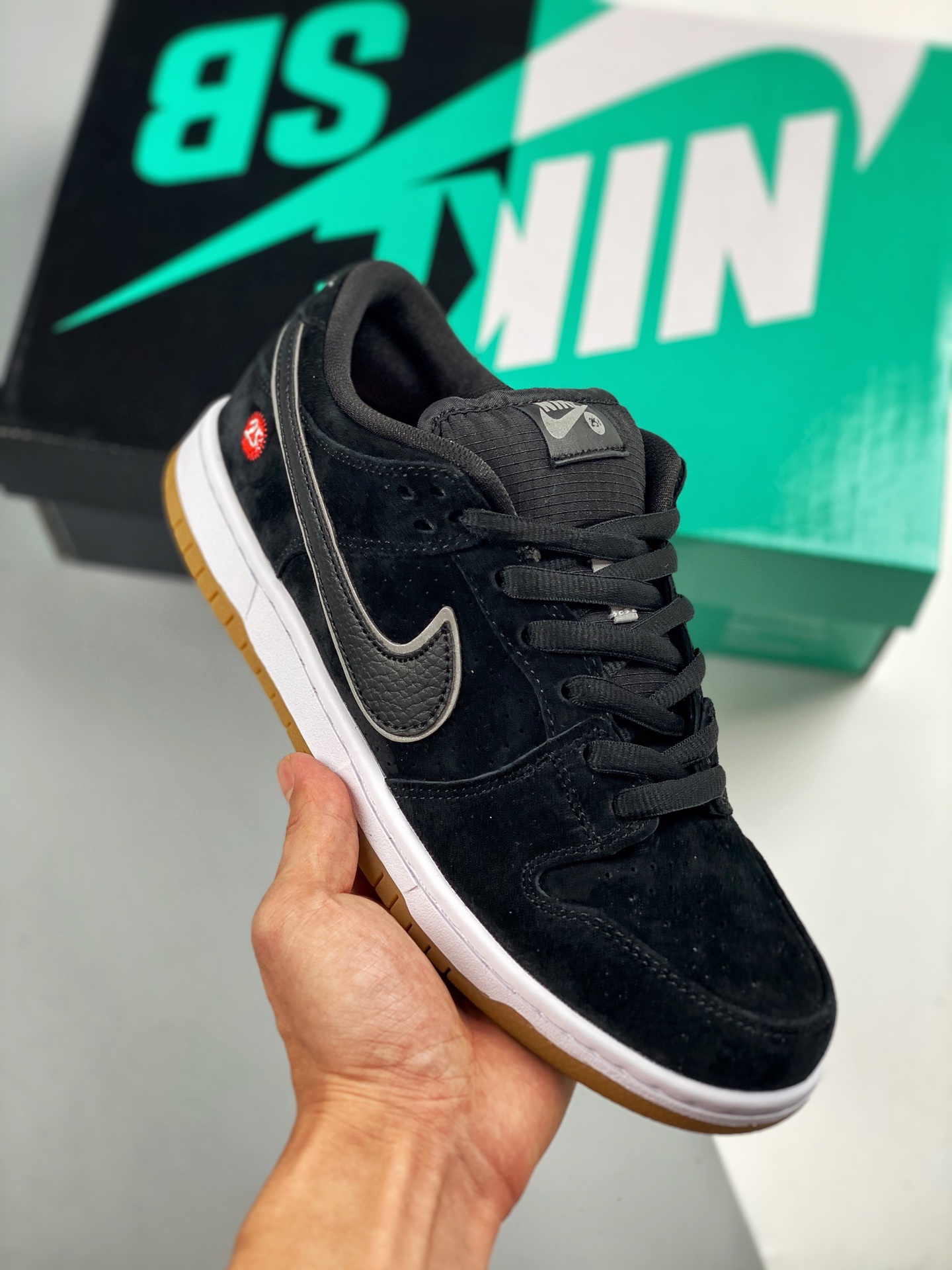 Nike SB Dunk Low Quartersnacks blanco/negro con suela de goma natural, número de artículo: 313170 019, tallas: 36 36.5 …
