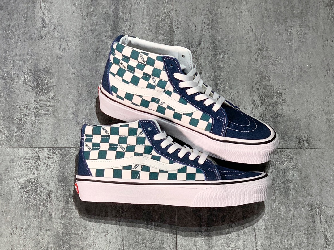 150 Vans Sk8-Mid 中帮棋盘格 帆布鞋
