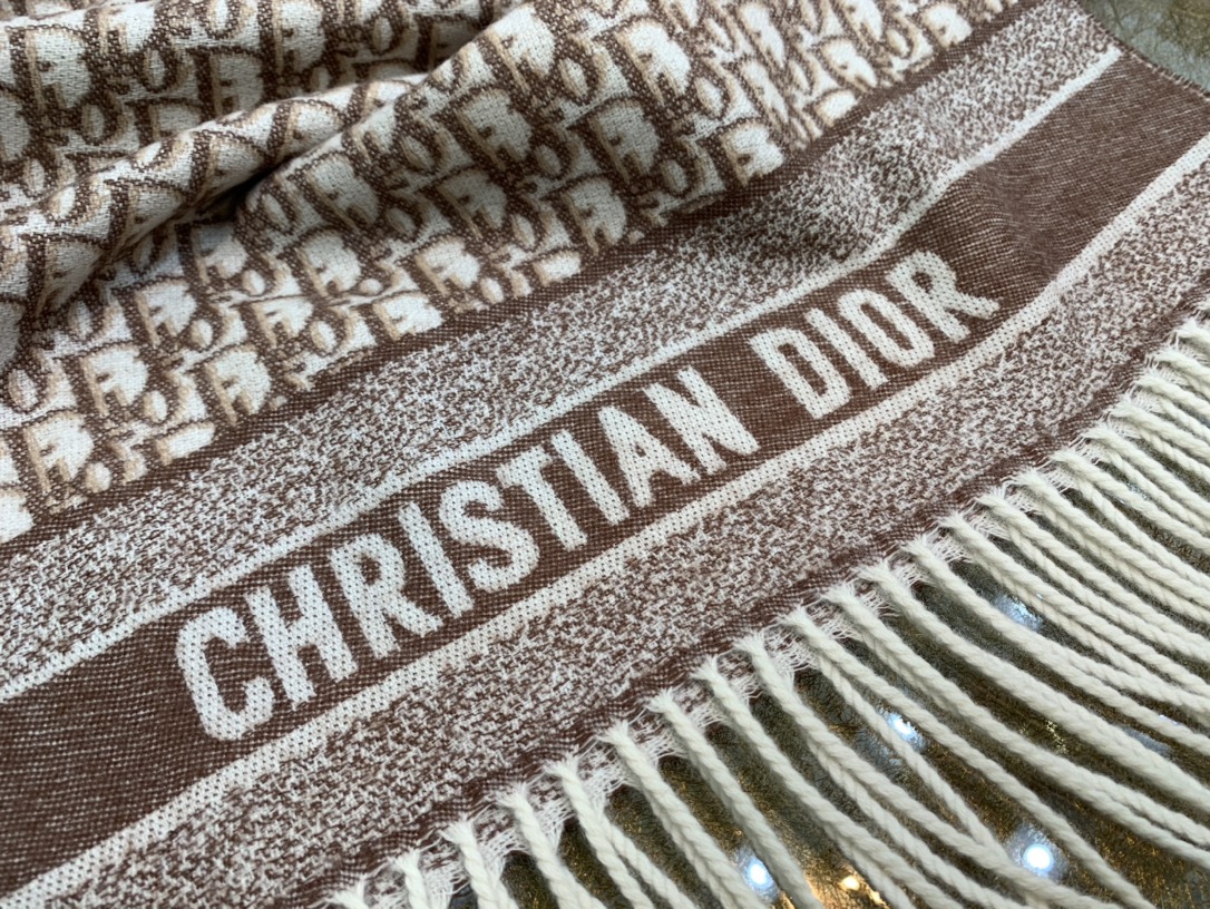 Dior迪奥经典老花 Oblique 印花新版羊绒围巾01CDO309I093_C340