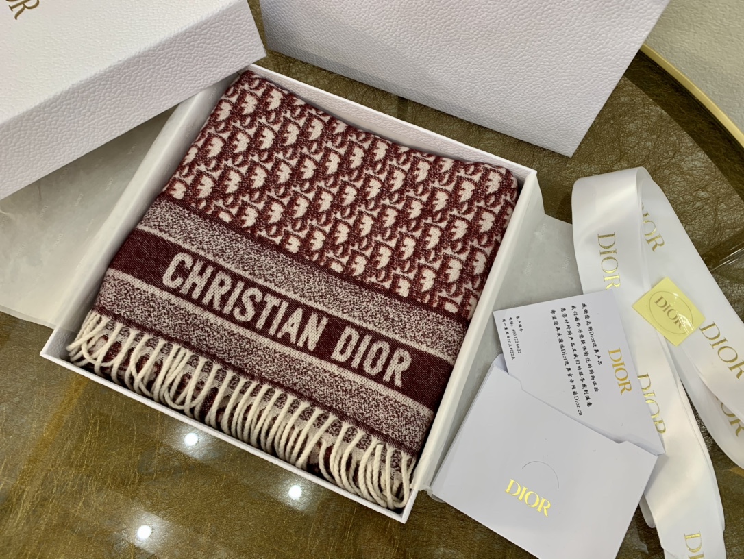 Dior迪奥经典老花 Oblique 印花新版羊绒围巾01CDO309I093_C340