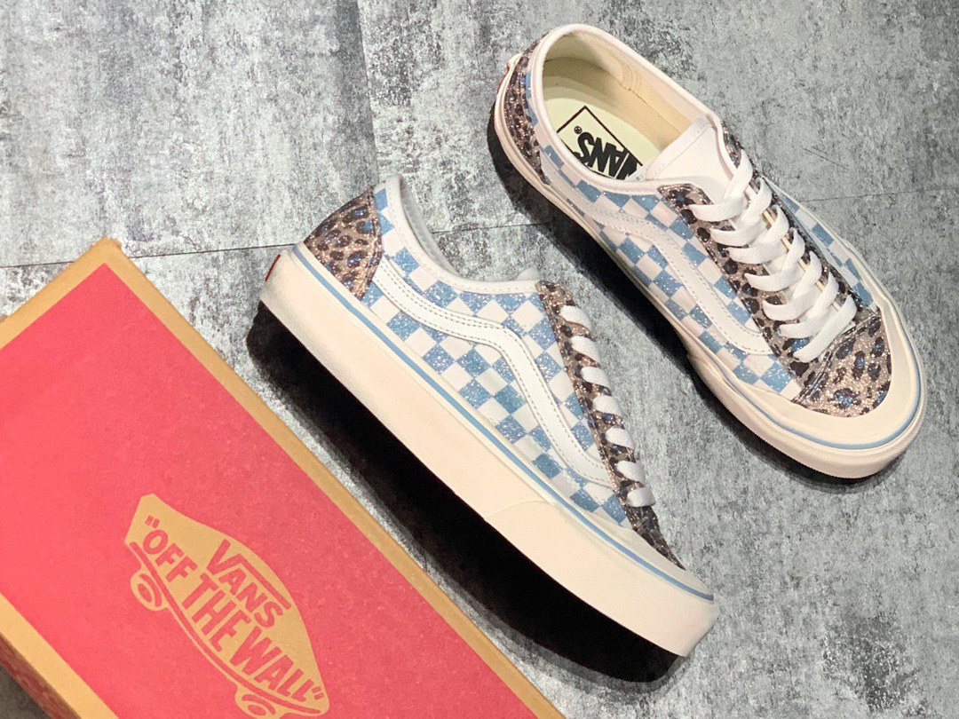 150  Vans Style 36 Decon 万斯 大学蓝 水心蓝 豹纹棋盘格包头低帮硫化板鞋