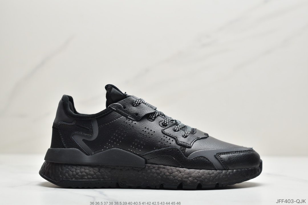 180 公司级阿迪达斯 Adidas Nite Jogger 2019 Boost 碳黑三叶草  EF5401