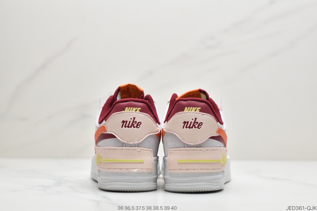 150 公司级耐克Air Force 1 Shadow 黑蓝粉轻量增高低帮百搭板鞋”拼接马卡龙” CU8591-001