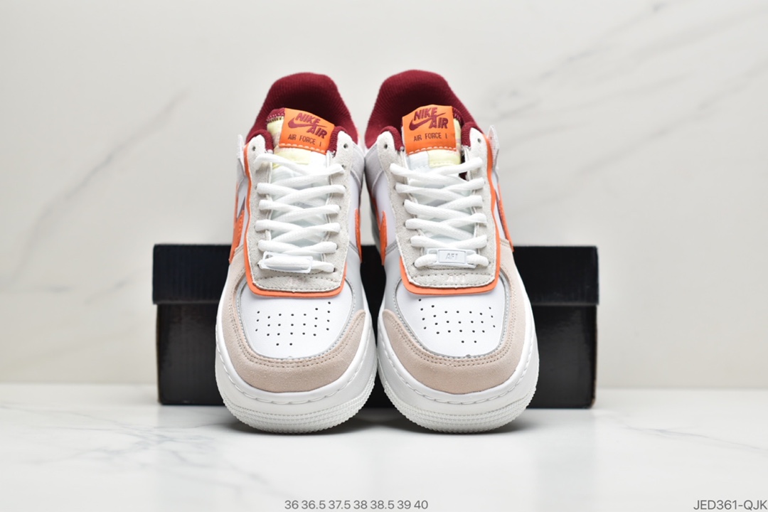 150 公司级耐克Air Force 1 Shadow 黑蓝粉轻量增高低帮百搭板鞋”拼接马卡龙” CU8591-001