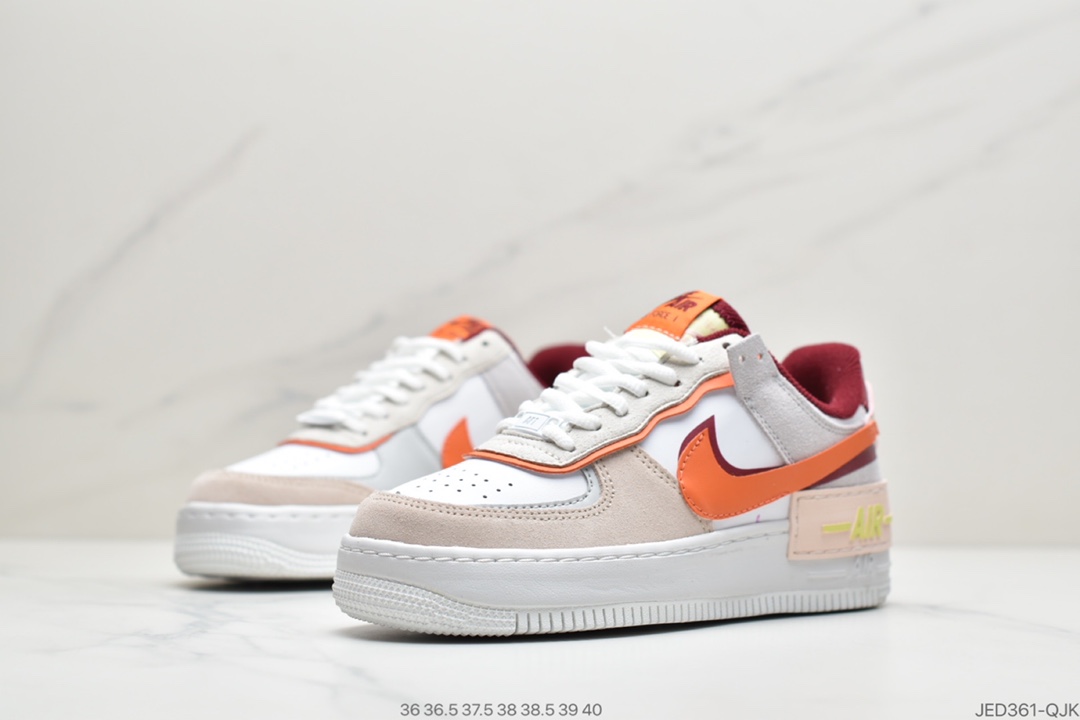 150 公司级耐克Air Force 1 Shadow 黑蓝粉轻量增高低帮百搭板鞋”拼接马卡龙” CU8591-001
