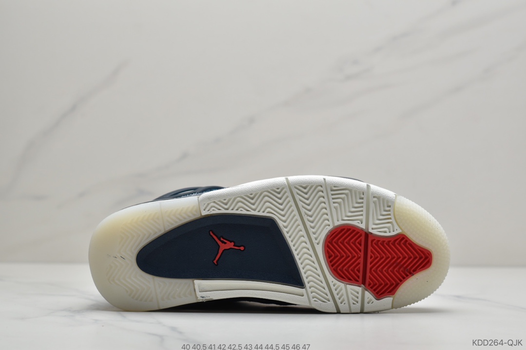 450 公司级 Air Jodan 4 Retro”Deep Ocean” 蓝白牛仔 刺子绣 CW0898-400