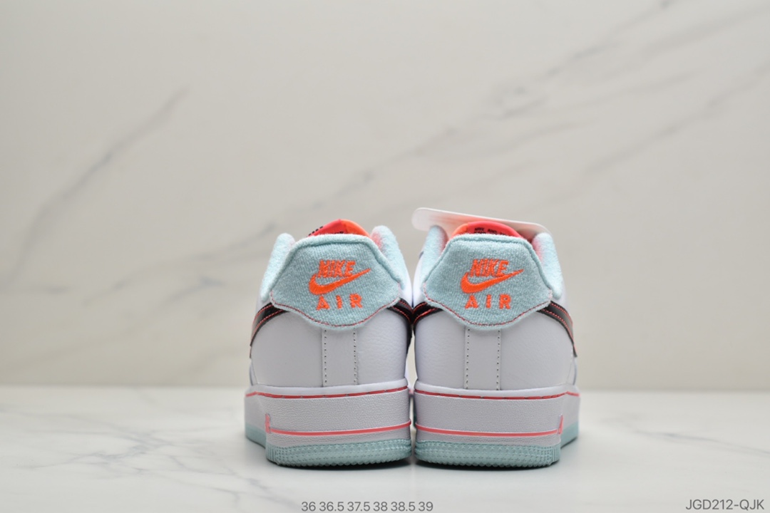 180 Nike Wmns Air Force 1’07 LV8 GS”White/Black-Flash”空军一号经典低帮百搭休闲运动板鞋“皮革白蓝粉南海岸”DD7709-100