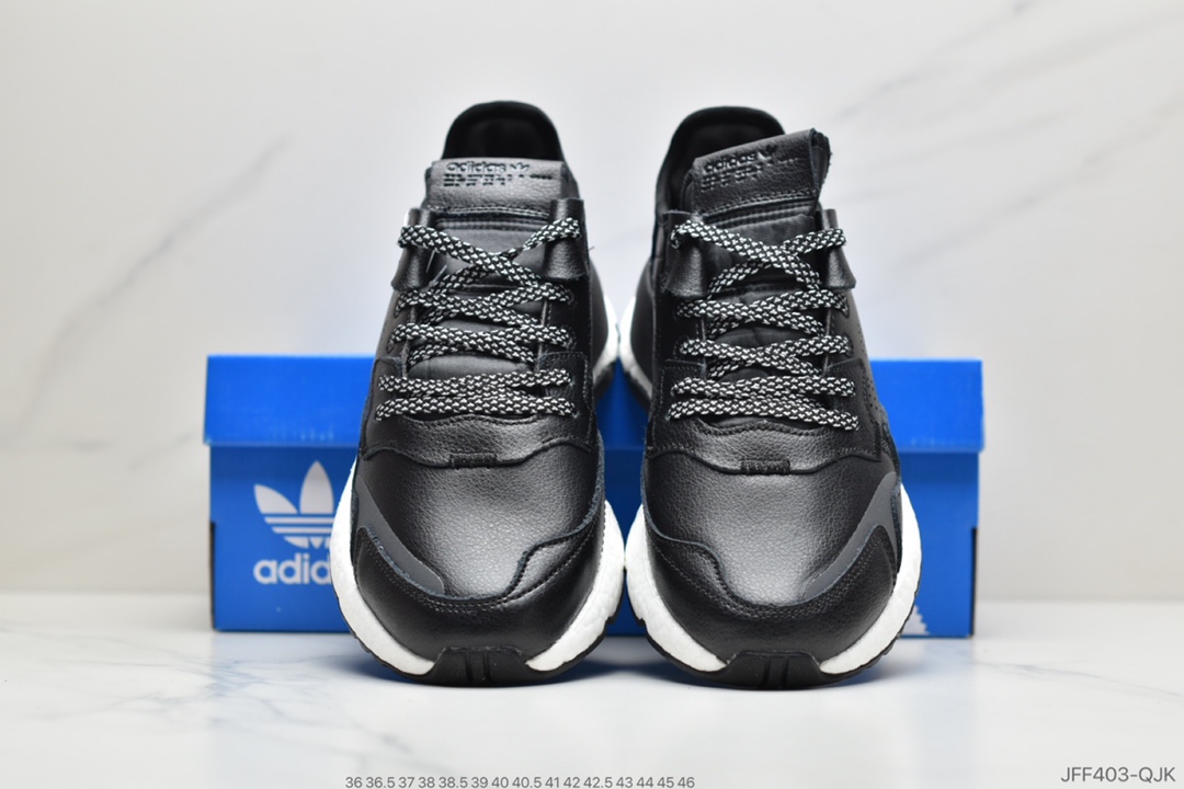 175 公司级阿迪达斯 Adidas Nite Jogger 2019 Boost 碳黑三叶草 联名夜行者 EF5401