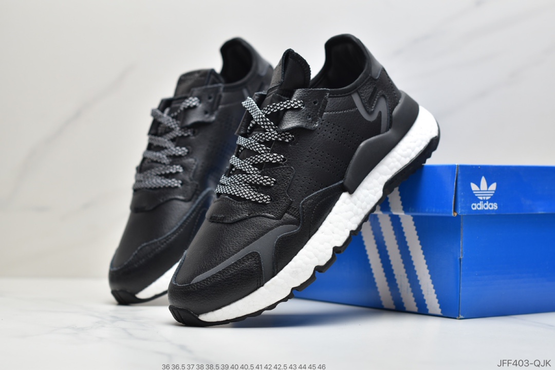 175 公司级阿迪达斯 Adidas Nite Jogger 2019 Boost 碳黑三叶草 联名夜行者 EF5401