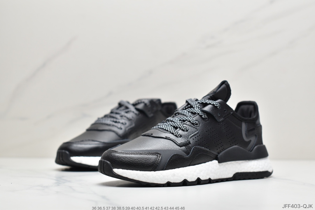 175 公司级阿迪达斯 Adidas Nite Jogger 2019 Boost 碳黑三叶草 联名夜行者 EF5401