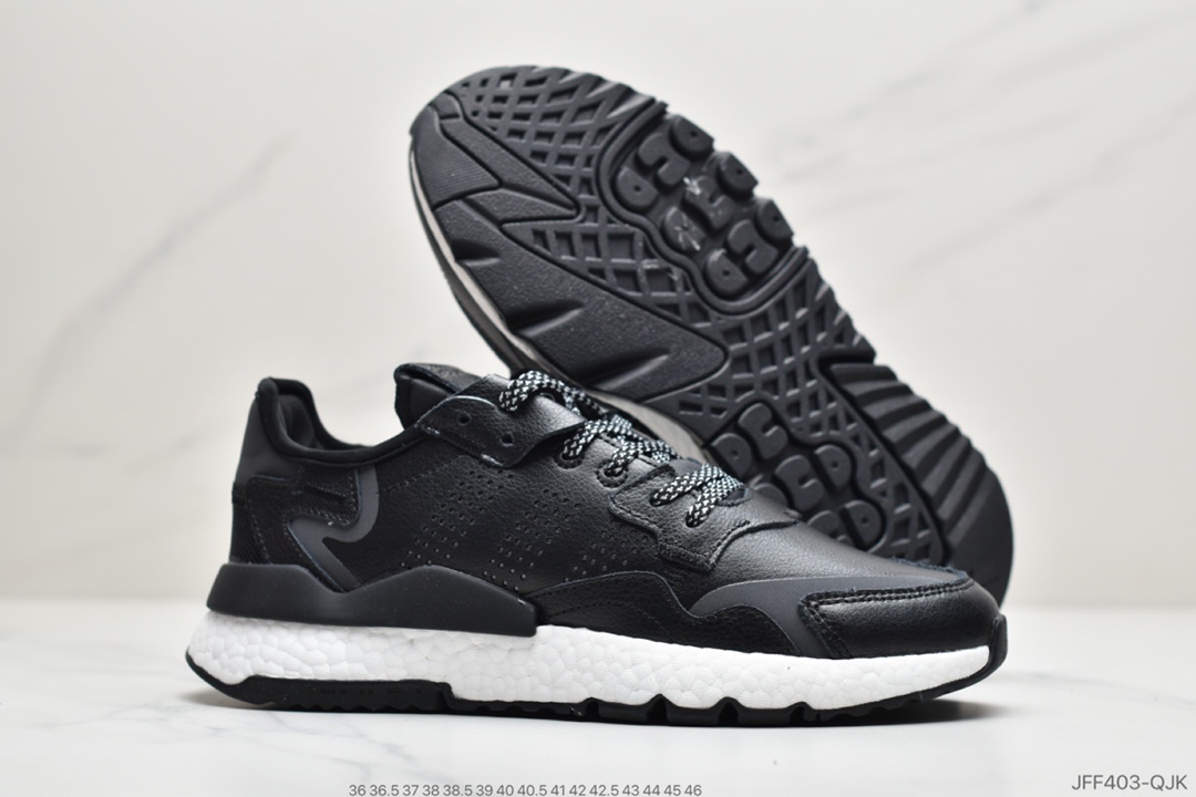 175 公司级阿迪达斯 Adidas Nite Jogger 2019 Boost 碳黑三叶草 联名夜行者 EF5401