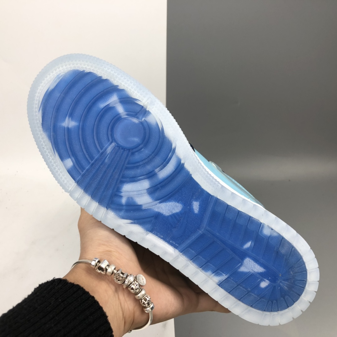 240 Air Jordan 1 Mid Gs FLY 冰蓝鸳鸯 AJ1 乔1 中帮百搭休闲运动板鞋 BV7446-400