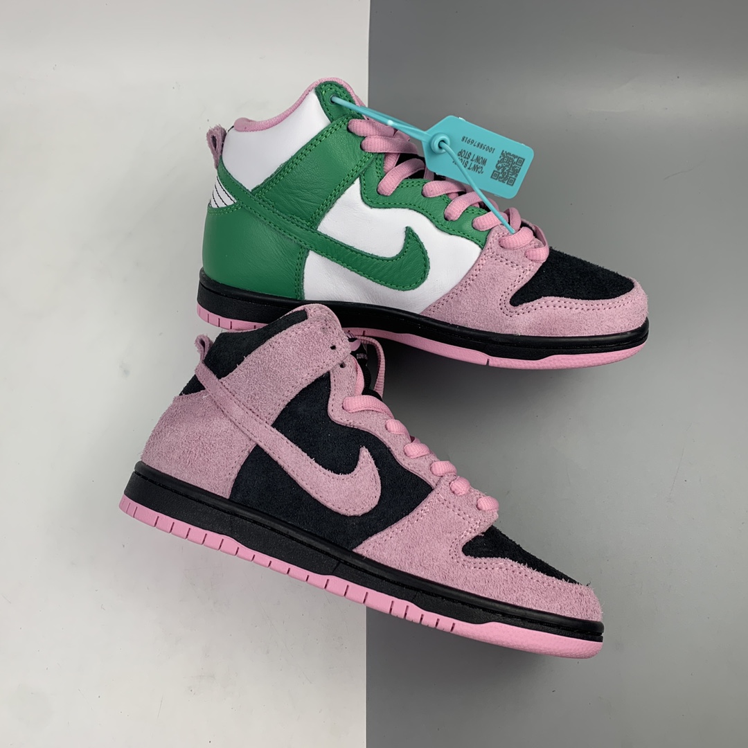 320 Nike SB Dunk High Pro”Invert Celtics”扣篮系列高帮休闲运动滑板板鞋“反转黑粉凯尔特人”CU7349-001