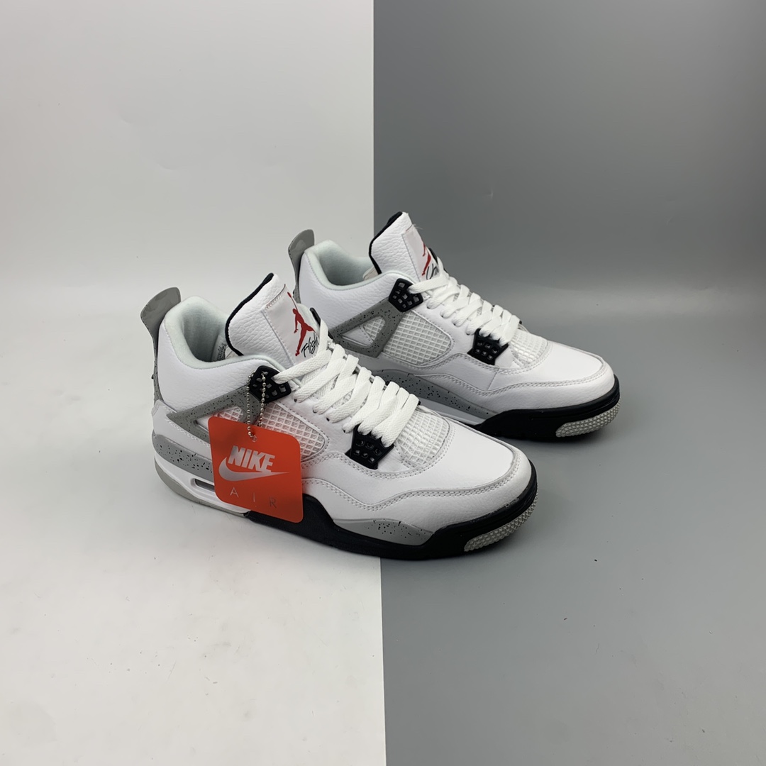 220 Nike Air Jordan 4 Retro White Cement 白水泥 AJ4 乔4 迈克尔·乔丹AJ4代中帮复古休闲运动文化篮球鞋 840606-192