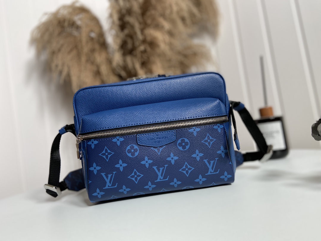 Louis Vuitton LV Outdoor Messenger Bags Black Blue Silver Monogram Canvas Spring/Summer Collection M30242