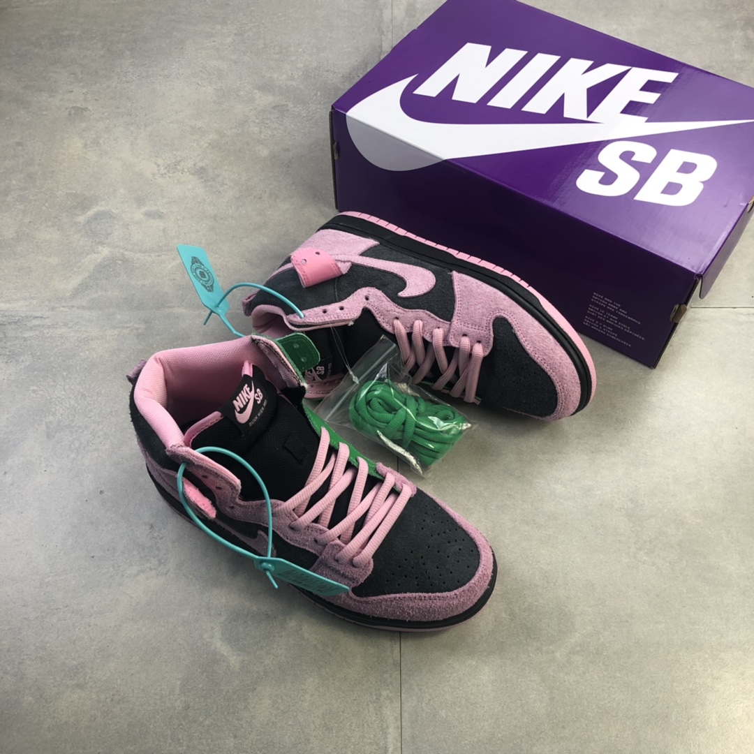 280   Nike SB Dunk High “Invert Celtics”反转黑粉拼色撞色拼接鸳鸯 CU7349-001