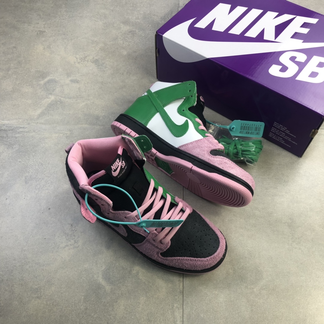 280   Nike SB Dunk High “Invert Celtics”反转黑粉拼色撞色拼接鸳鸯 CU7349-001