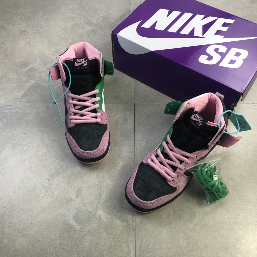 280   Nike SB Dunk High “Invert Celtics”反转黑粉拼色撞色拼接鸳鸯 CU7349-001