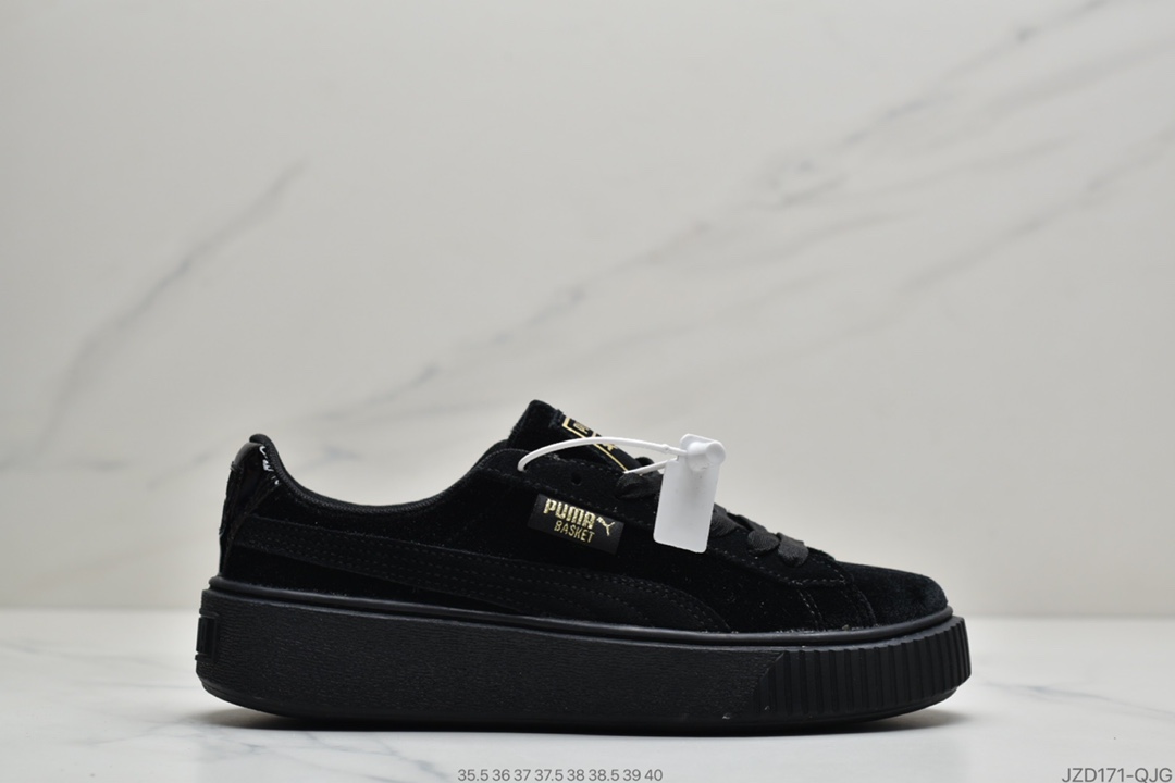 140 公司级 古力娜扎上脚同款彪马PUMA PLATFORM VELVET WN'S女子休闲松糕鞋373935-02