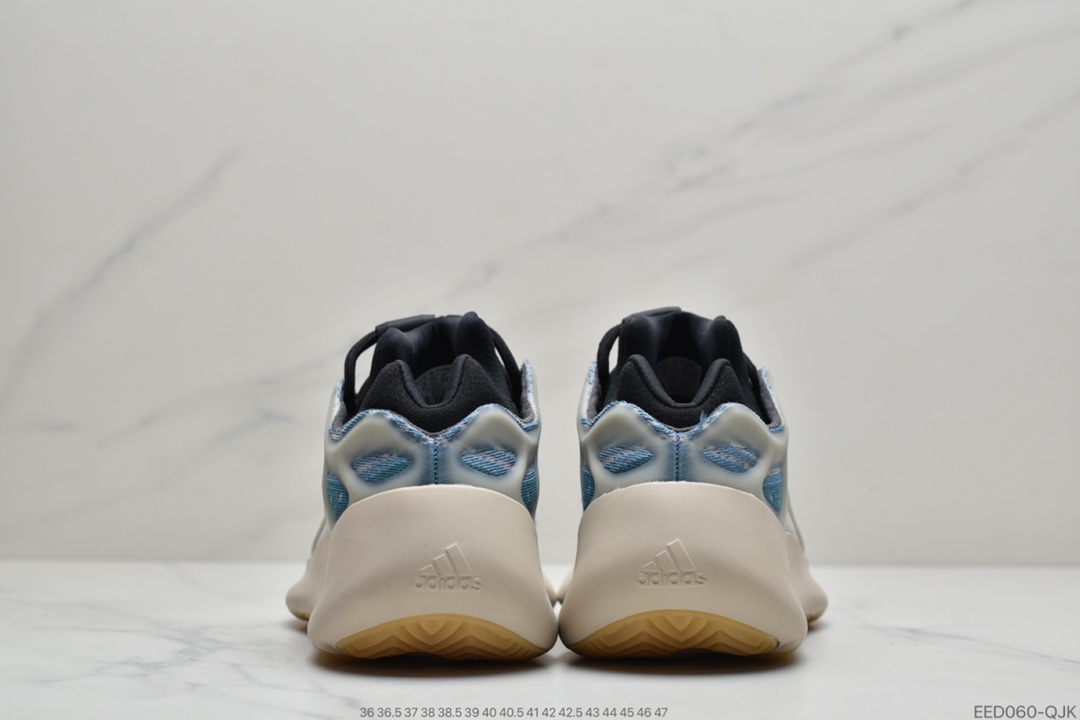 360 Kanye West x Adidas Yeezy 700 V3”Kyanite”低帮复古休闲运动穿搭慢跑鞋“蛋壳白亚里蓝异形夜光”GY0260