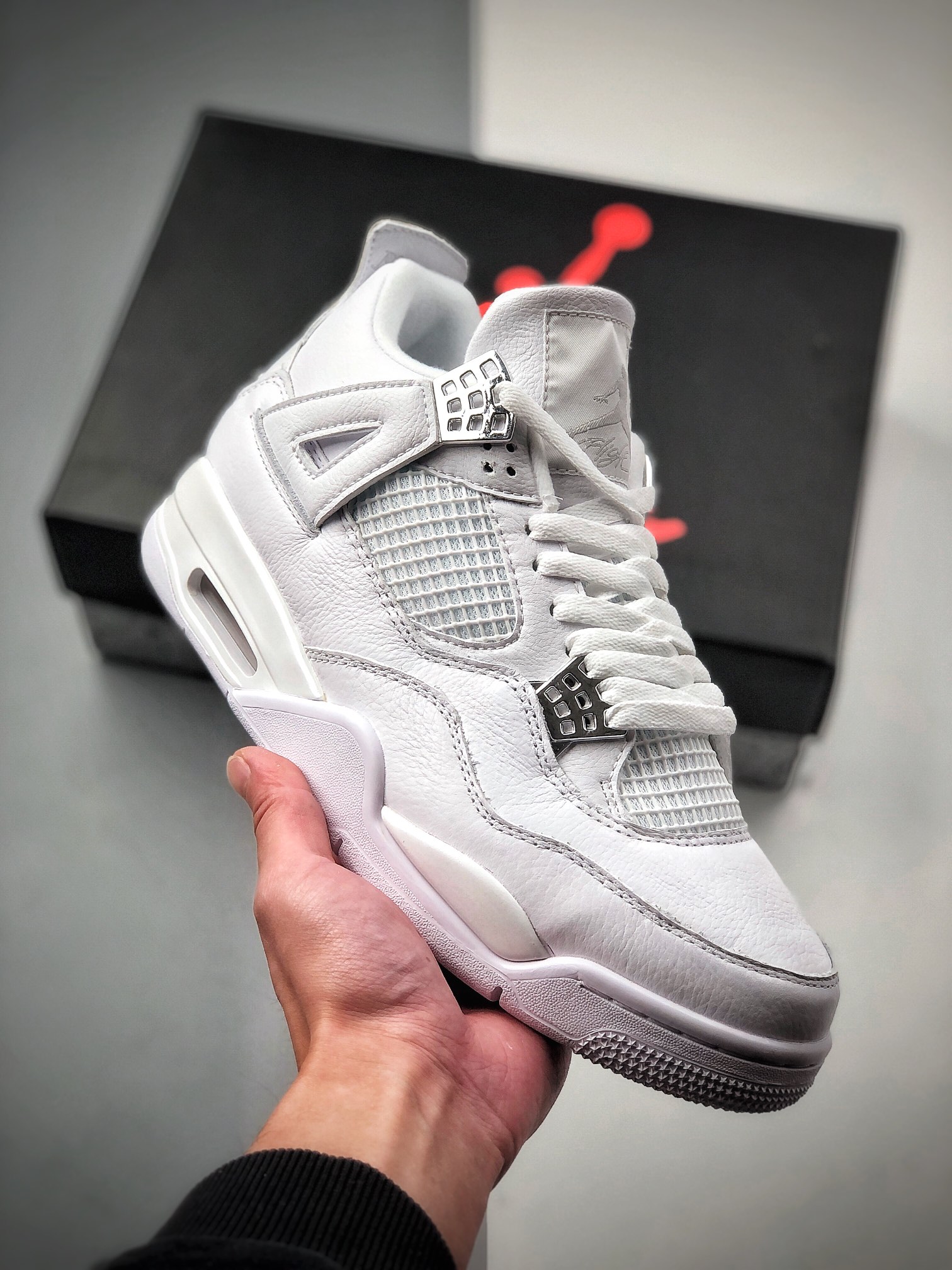 Serie Jordan 4 Air Jordan 4 Retro "Pure Money" AJ4 de caña media, piel de cordero de primera capa, baloncesto retro de …