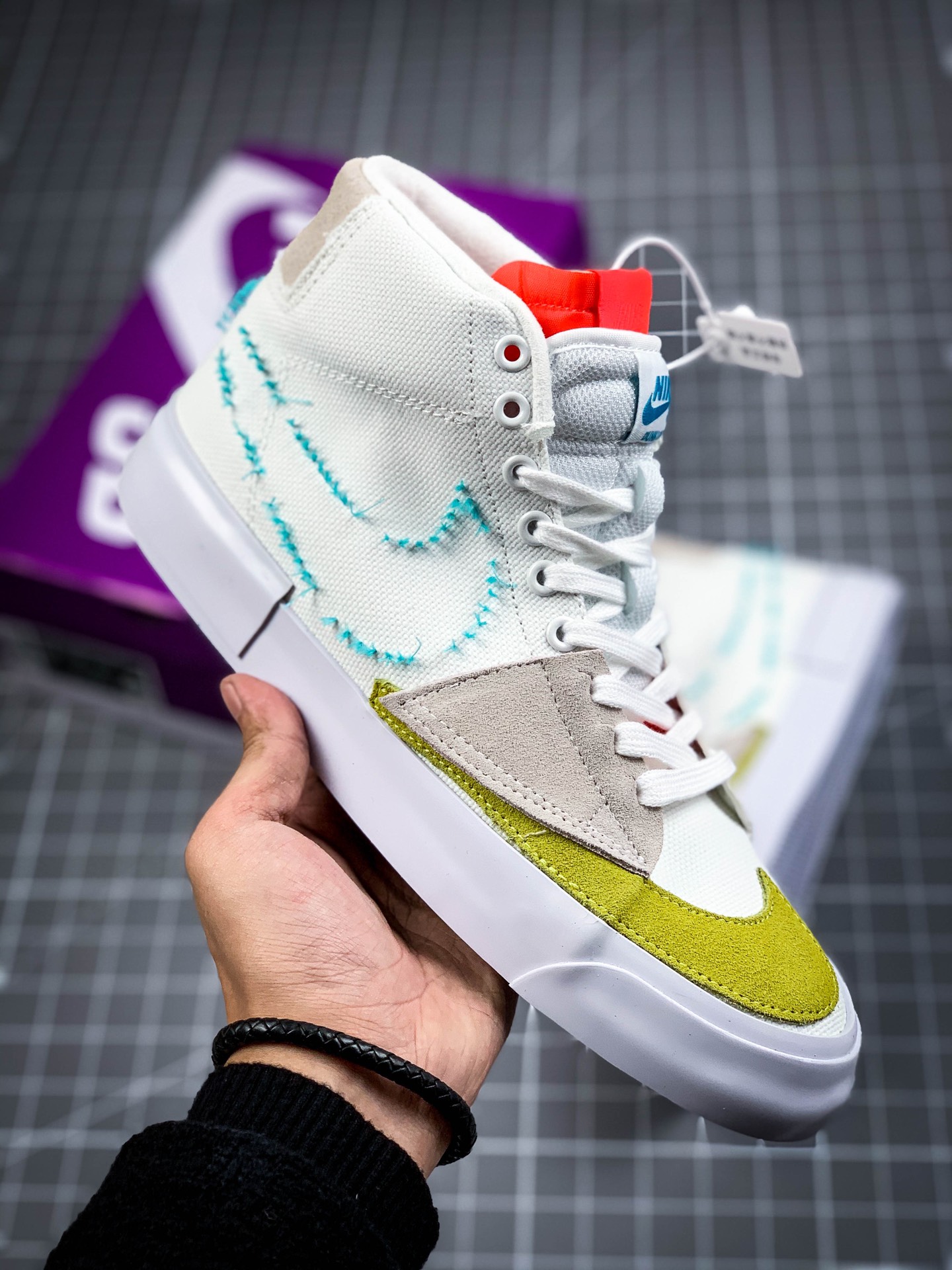 200  Nike SB Zoom Blazer Mid Edge 拆线开拓者解构高帮休闲板鞋 CI3833-100