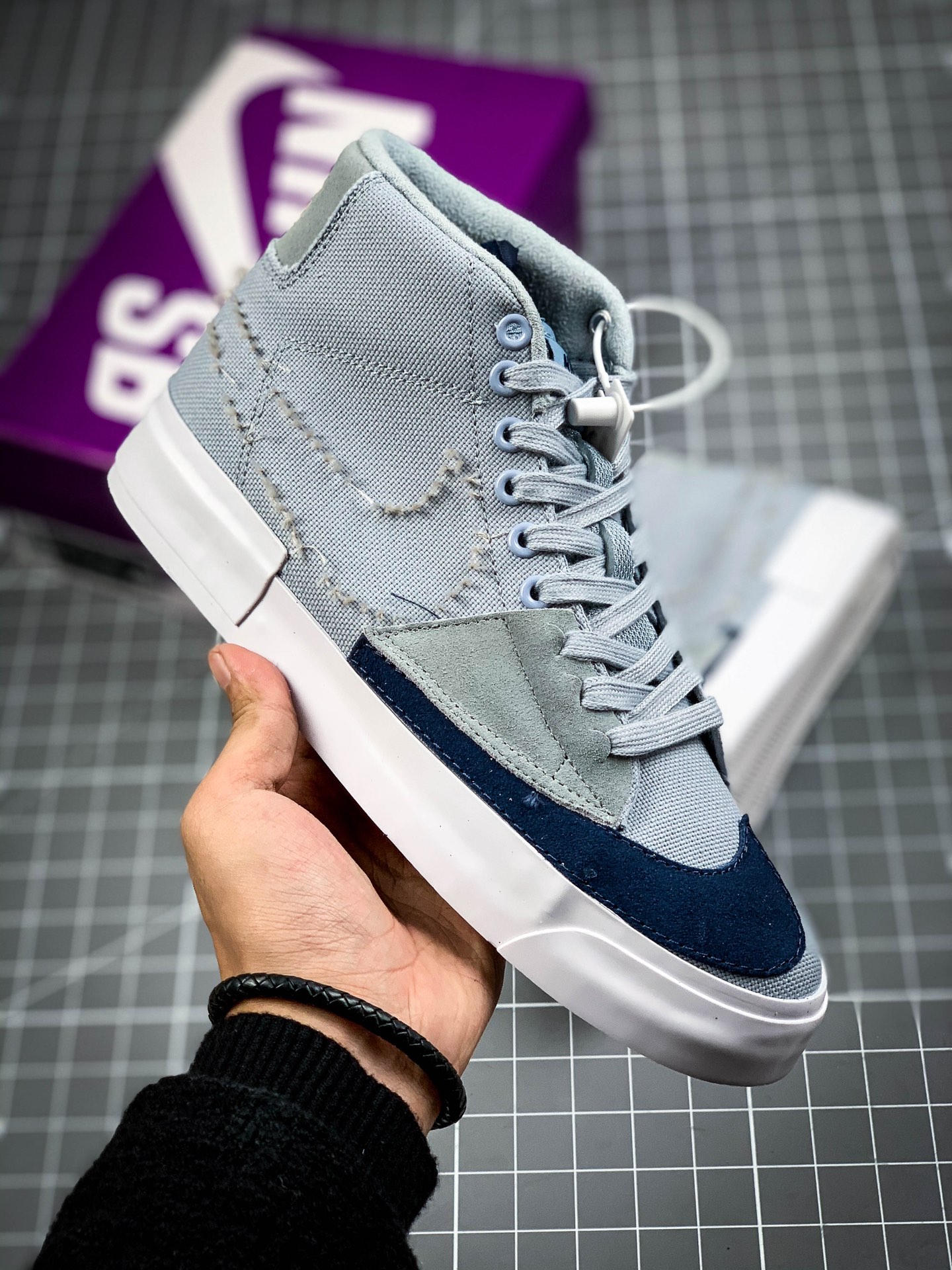 200  Nike SB Zoom Blazer Mid Edge 拆线开拓者解构高帮休闲板鞋 CI3833-100