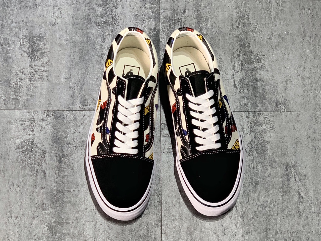 150 Vans Old Skool 彩色Logo字母印花 超轻且舒适鞋垫 休闲硫化板鞋