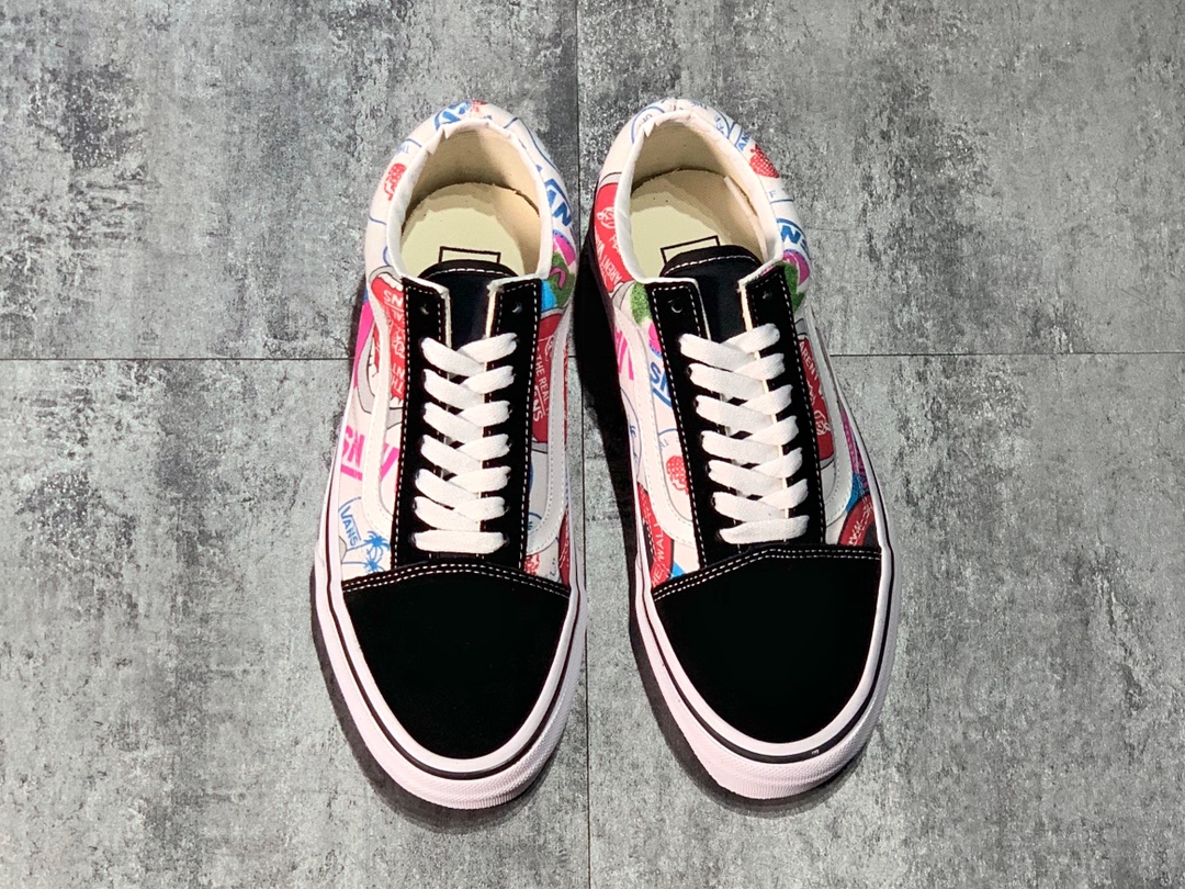 140 Vans Old Skool 彩色印花 高帮硫化板鞋