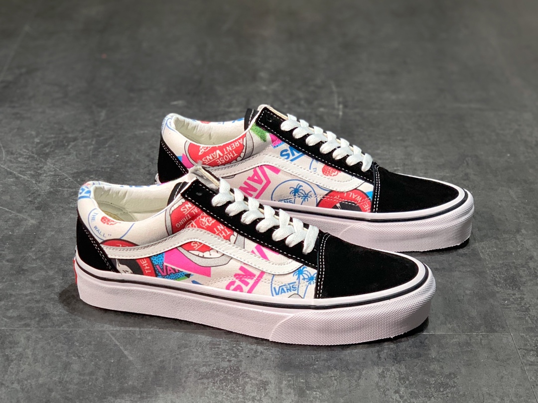 140 Vans Old Skool 彩色印花 高帮硫化板鞋
