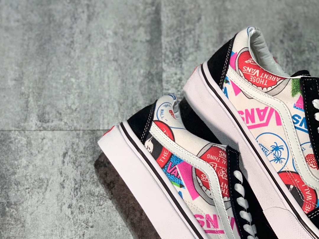 140 Vans Old Skool 彩色印花 高帮硫化板鞋