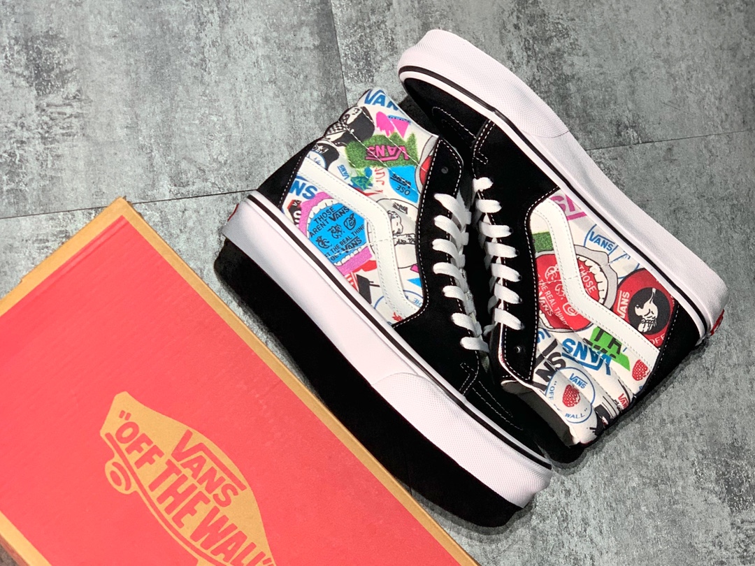 150 Vans SK8-Hi 彩色印花 高帮硫化板鞋