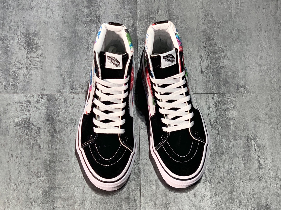 150 Vans SK8-Hi 彩色印花 高帮硫化板鞋