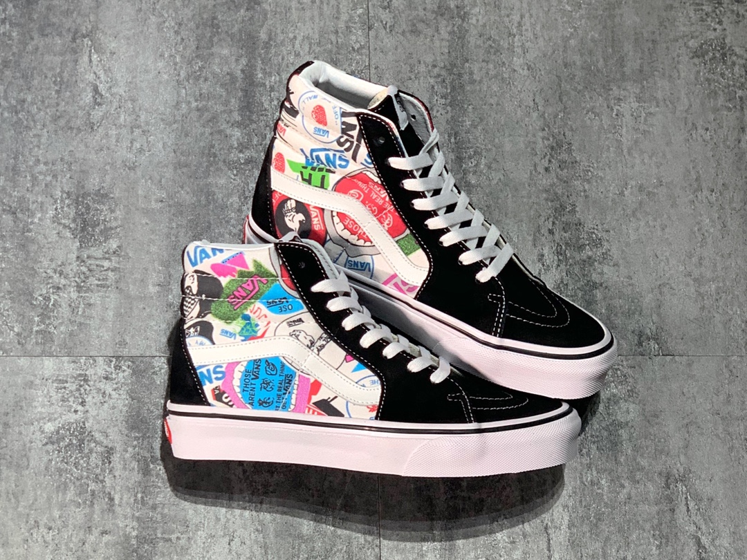 150 Vans SK8-Hi 彩色印花 高帮硫化板鞋