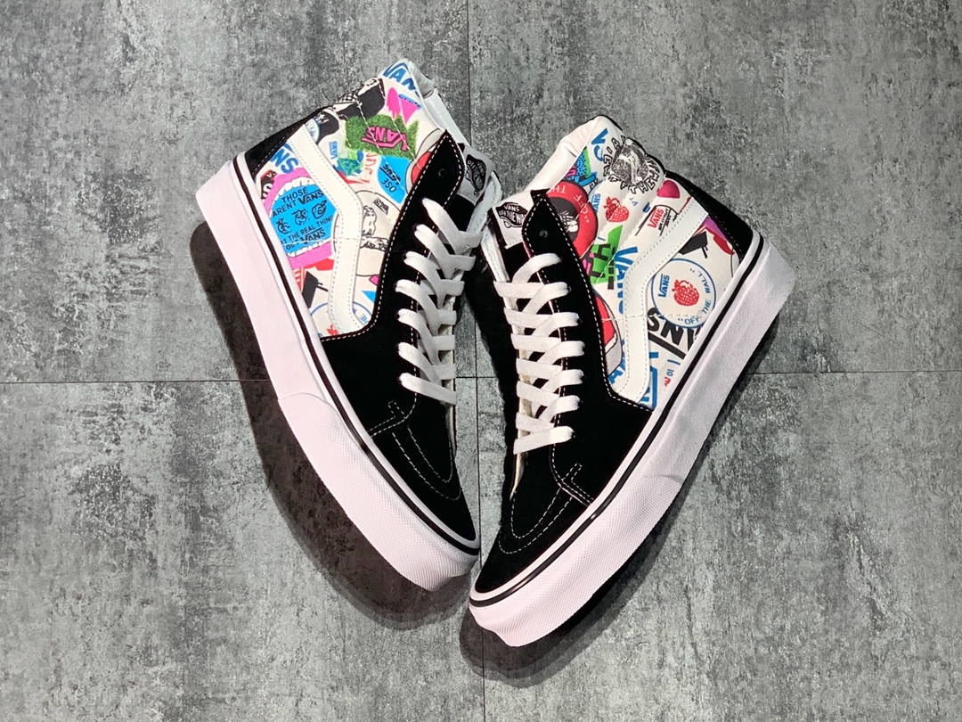 150 Vans SK8-Hi 彩色印花 高帮硫化板鞋