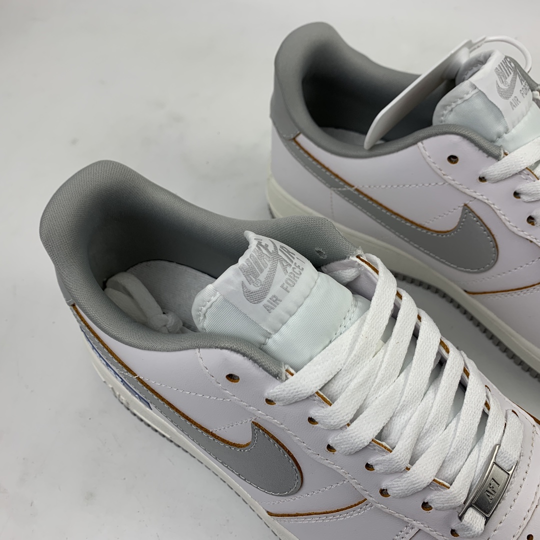 200 Nk Air Force 1 '07 LV8 Low”Labei Maker”空军一号经典低帮百搭休闲运动板鞋“皮革白灰银宝蓝标签”DC5209-100