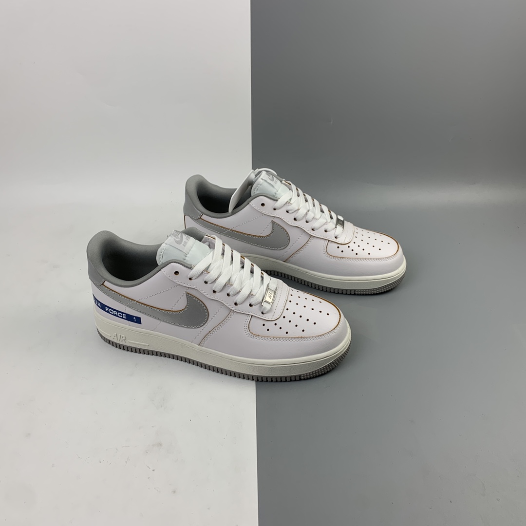 200 Nk Air Force 1 '07 LV8 Low”Labei Maker”空军一号经典低帮百搭休闲运动板鞋“皮革白灰银宝蓝标签”DC5209-100