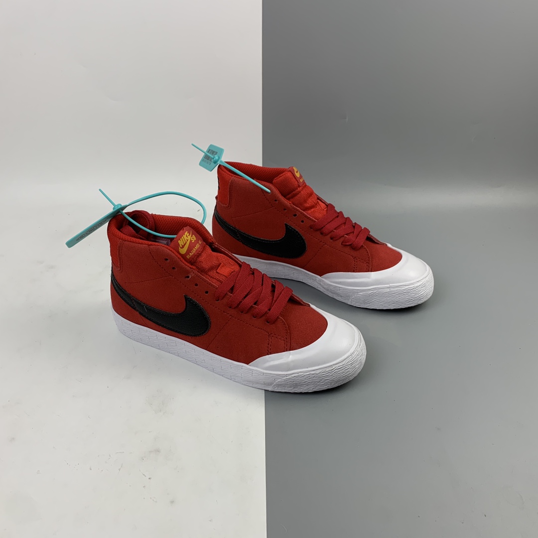 190 Nk SB Zoom Blazer Mid Xt SB 半月包头 红黑鲨鱼 内置气垫男女开拓者潮流滑板鞋 876872-607